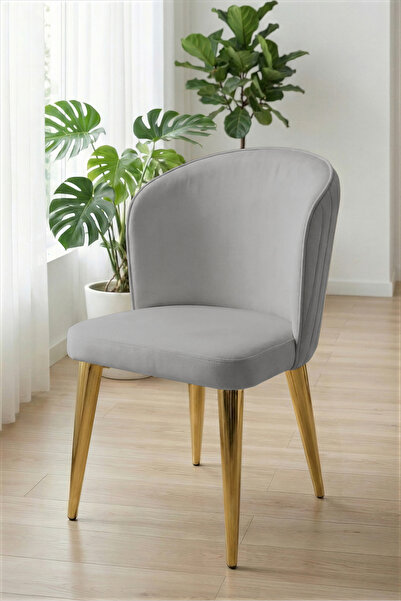 SANDERYA Flow Serisi Gri 1 Adet Modern Yemek Masası Sandalyesi | Mutfak & Sal...