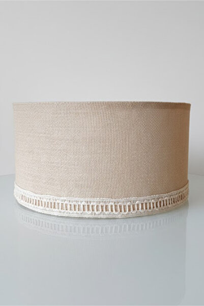 PinkyDuck Modern Bej Lambader Şapkası Kumaş Kaplama Abajur Başlığı