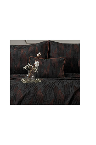Calantha Home Collection Berru Geometric 4 Piece Anthracite Pique Set 240 X 260 cm 240 X 260 cm Anthracite