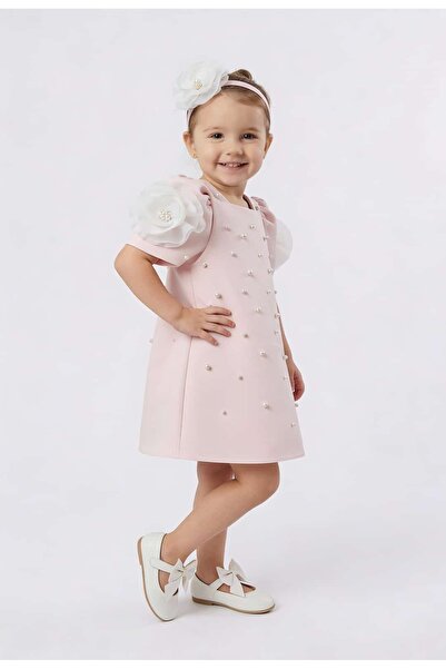 SIRRI Girl's Pearl Detailed A-Line Evening Dress 3-7 Years Old