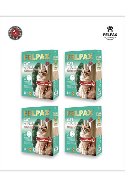 Felpax %100 Tozsuz Topaklanan Kedi Kumu 6 Lt x 4 Adet