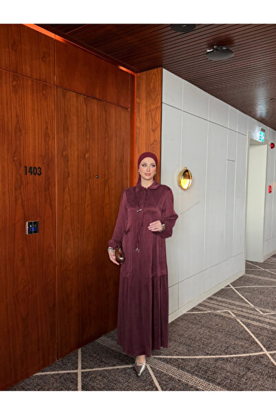 GK Toka Detaylı İpek Cupra Elbise