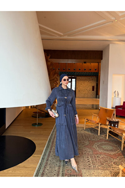 GK Toka Detaylı İpek Cupra Elbise