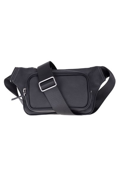 Lev Leather Genuine Leather Waist Bag - Adjustable Strap, Zippered Compartment - Name Can Be Written