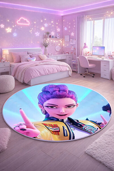 RUGRUMBA Non-Slip Base K-Pop Demon Hunters Themed Machine Washable Gamer Teen...