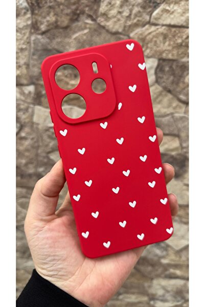 Vip Case Redmi Note 14 Compatible Mini White Heart Patterned Silicone Shock A...