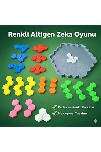 antiola Altıgen Puzzle | 3-9 Yaş 19 Parça | Zeka Geliştirici Eğitici Yapboz O...