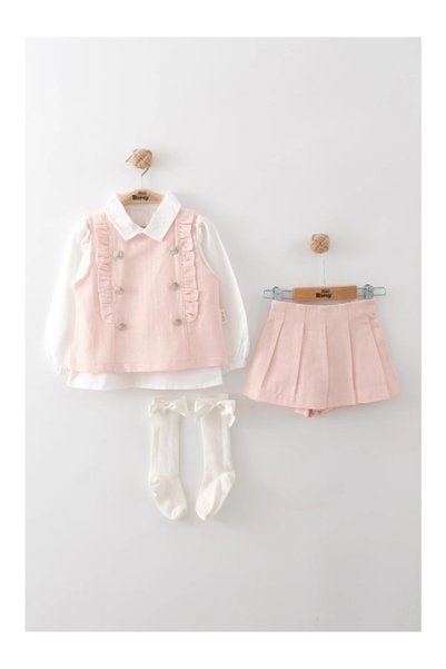 GÜL Baby Girl's Holiday Outfit, Shorts, Skirt, Vest Set (3-Piece Set)