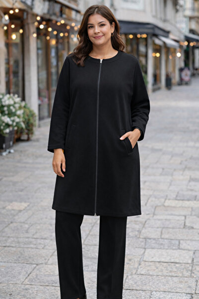 Zeynep Örme Crew Neck Zippered Knitwear Cardigan