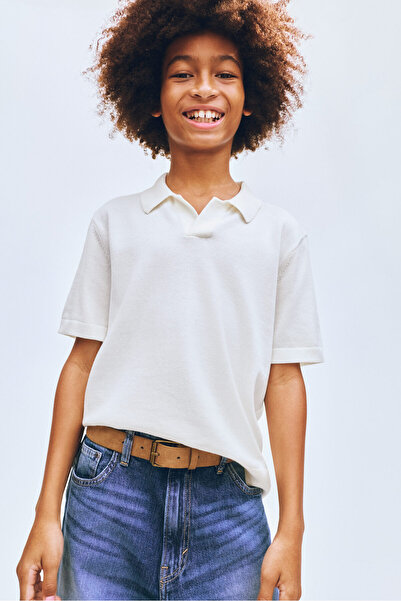 H&M Pamuklu İnce Triko Polo Tişört