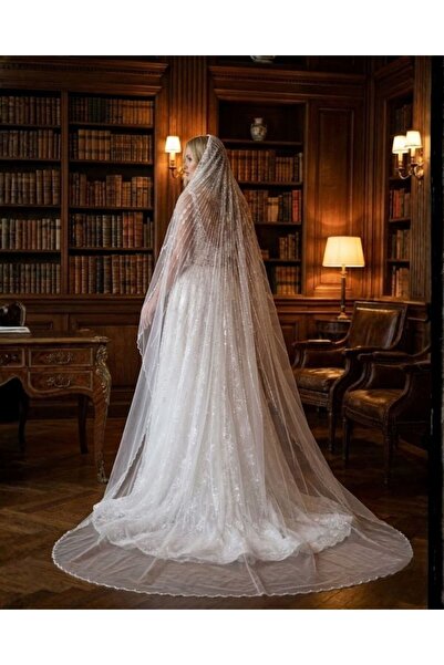 Magic Tiara Işıltılı Gelin Duvağı – Simli ve El İşlemeli Tül
