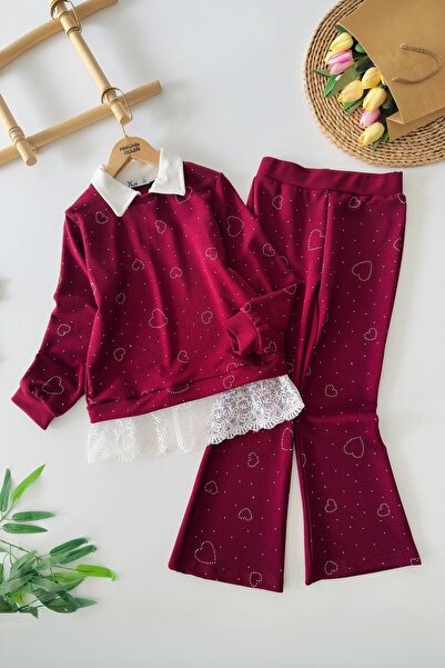 Minigimin Cicileri My Little Girl's (Ages 10-13) Lace Detailed Heart Stone De...