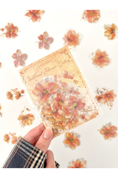 Kağıt Gemi Dükkan Vintage Romantic Floral Altın Yaldızlı Turuncu Çiçekler 20 ...