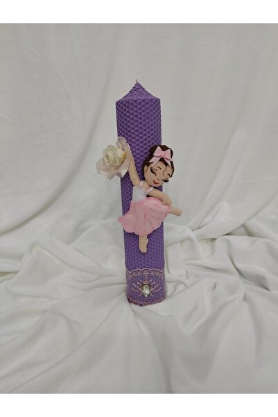 Handmade LUMANARE BOTEZ FETIȚA TIP FAGURE TEMATICA BALERINA