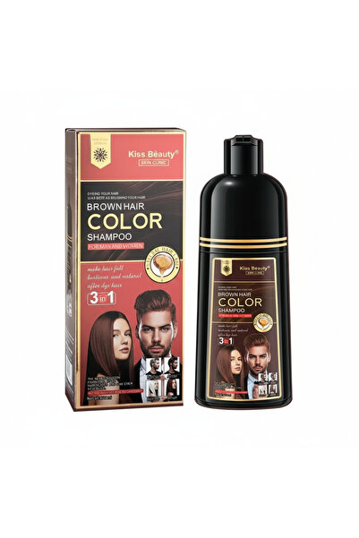 Kiss Beauty Șampon nuanțator, maro, 3 în 1, Kiss Beauty, 420 ml