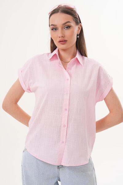 ŞİMAL Cămașă de in cu mânecă scurtă pentru femei 260178 -