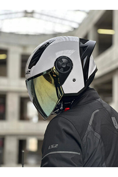 LS2 AIRFLOW 2 BEYAZ KASK (SARI VİZÖR) SPOİLER