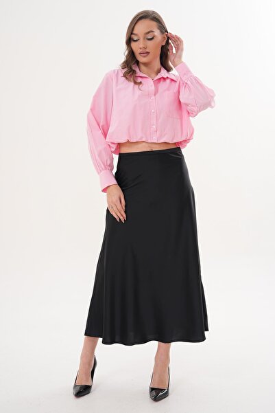 ŞİMAL Women's Satin Long Skirt 260305 -