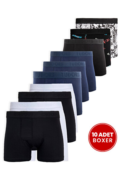 Tudors Men's 10-Piece Lycra Cotton Stretch Fabric Premium Series Boxer