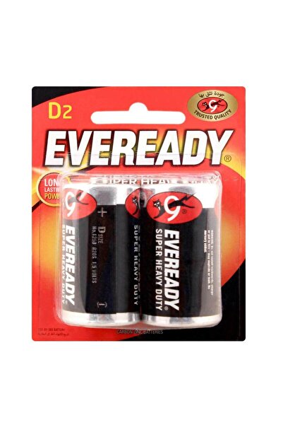 Eveready بطاريات كربون زنك فائقة التحمل من الحجم D (R20) قطعتان