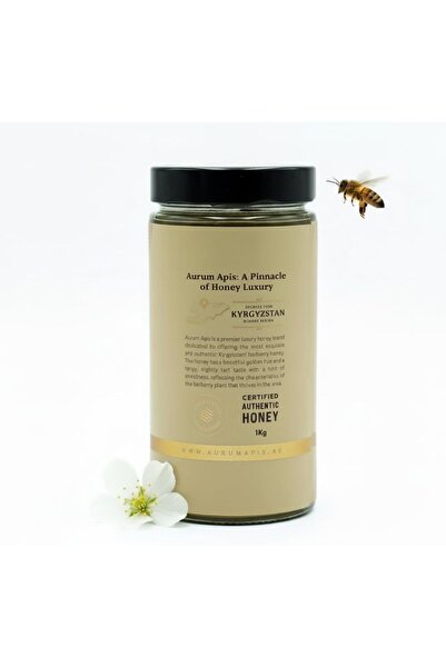 Aurum Apis Kyrgyzstani Barberry Honey, 100% Raw Unfiltered Pure Honey, Hand Harvested– 1kg Honey Jar