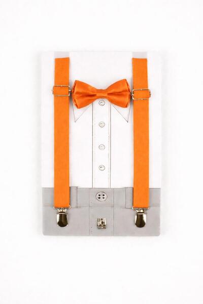 Kuraff Giyim Girls' and Boys' Suspender and Bow Tie Set for Shows & Special O...