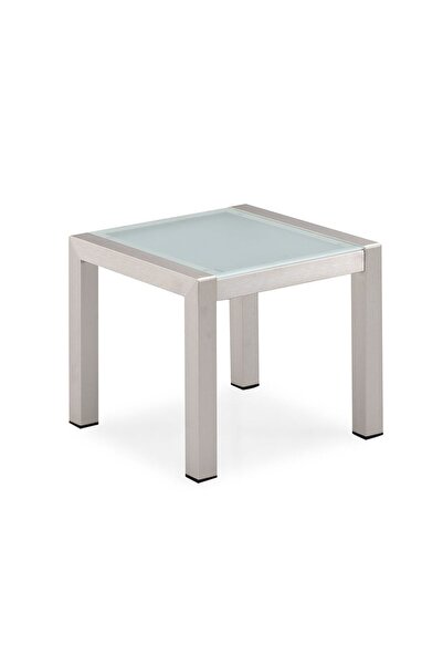 Homelux Masuta sezlong lux raven,40x40x36 cm, cadru aluminiu slefuit, blat st...