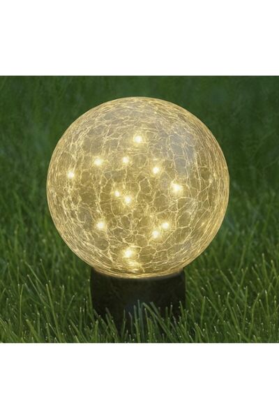 OEM Solar Lantern Globe Made of Crackle Glass Ø15cm – Elegant Garden Decor, I...