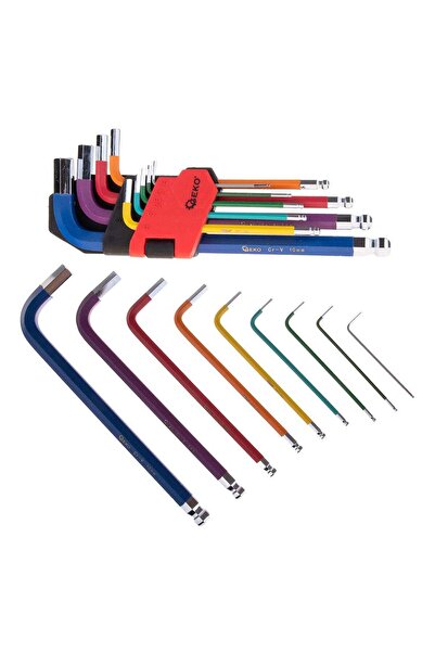 GEKO SET 9 CHEI IMBUS TIP L COLORATE CU SUPORT