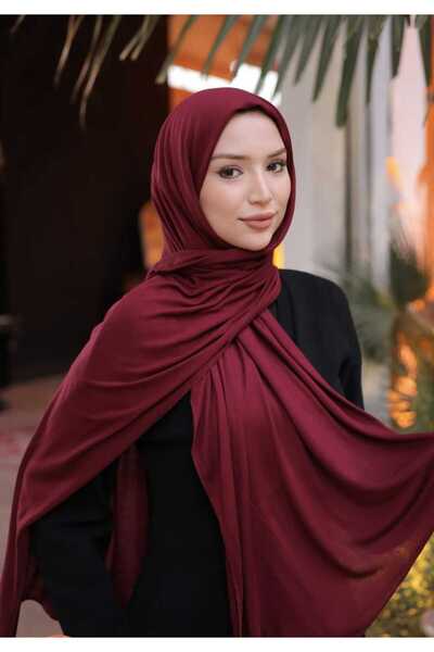 MEİLİN BORDO Cazz Scarf Penye Şal
