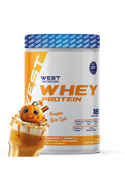 West Nutrition Whey Protein Tozu 540 gr 18 Servis Bal Kabaklı Latte Aromalı