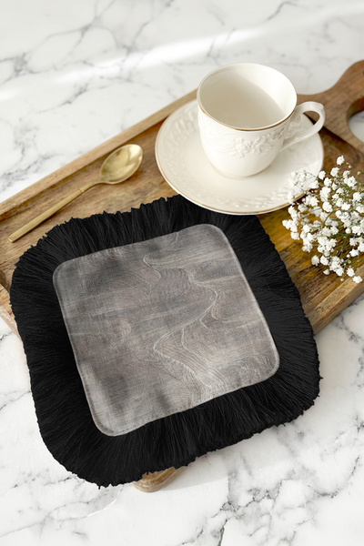 Evimde Bambaşka Șervețel de prezentare de lux, modern, cu textură din lemn și...