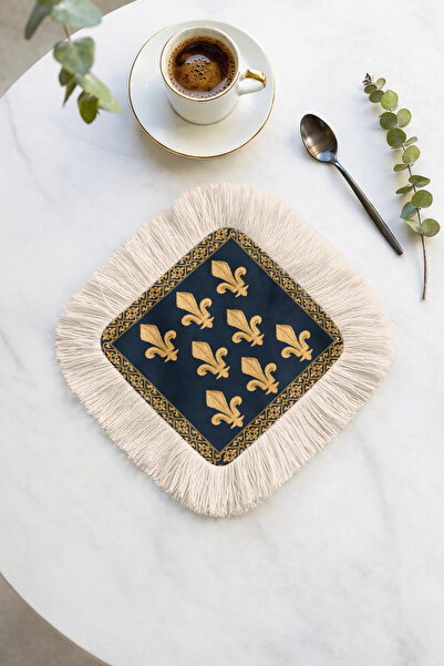 Evimde Bambaşka Luxurious French Cream Fringed Presentation Napkin - Inspired...