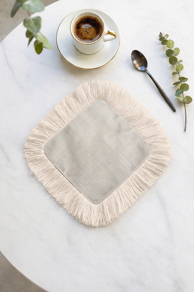 Evimde Bambaşka Șervețel decorativ elegant și stilat cu franjuri - Șervețel s...