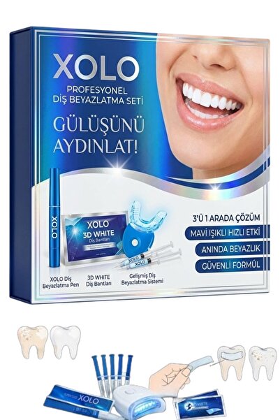 xolo Dev Profesyonel Diş Beyazlatma Seti Mavi Işıklı Led Sistem Beyazlatıcı K...