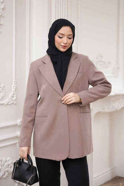 İmajButik Mink Stone Detailed Lined Jacket