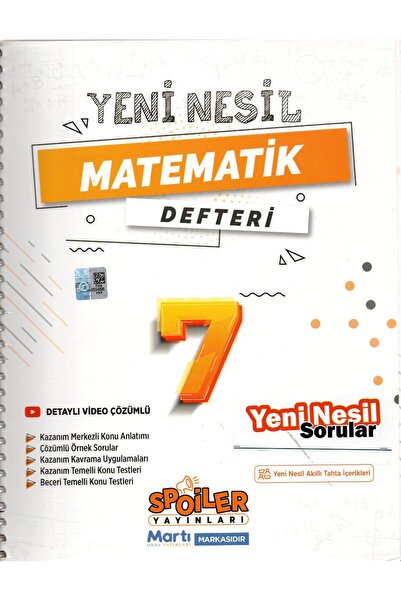 Spoiler Yayınları Spoiler 7.Sınıf Yeni Nesil Matematik Defteri 2025