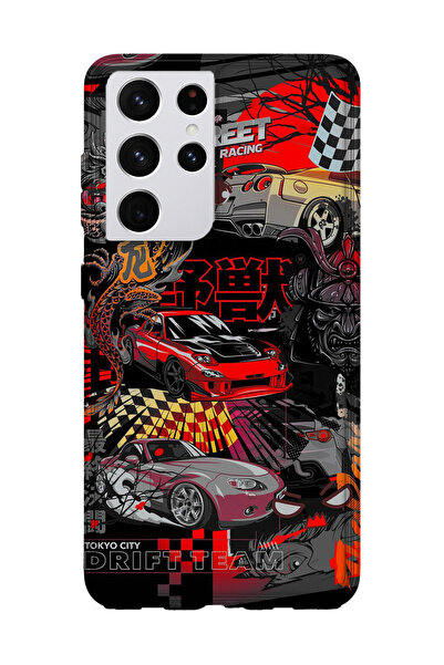 lelia حافظة هاتف شفافة مطبوعة متوافقة مع هاتف سامسونج جالاكسي S21 الترا |   م...