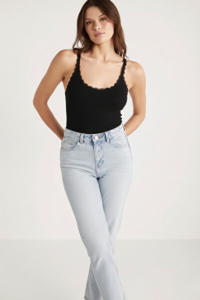 soft&basic Γυναικείο 100% Βαμβάκι ποντοσημείων Κανονική εφαρμογή Δαντέλα Λεπτ...