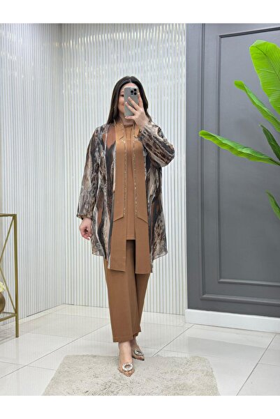 GK Plus Size Sandy Chiffon Three-Piece Set