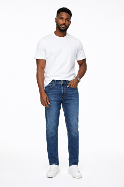 connemara Jeans Erkek Regular Fit Mavi Denim Pantolon – Orta Mavi Günlük Raha...