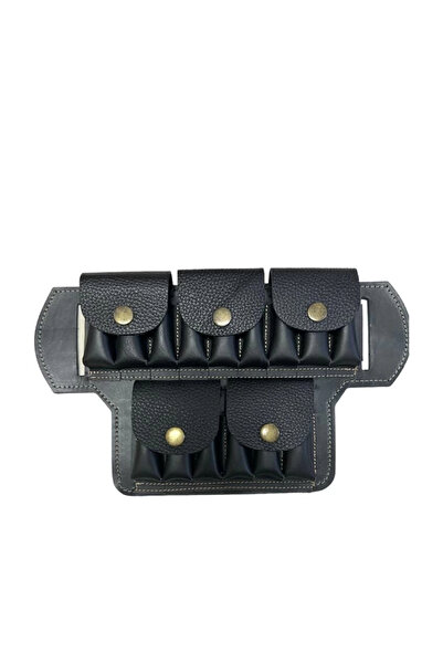 Çetin Av Gerçek Deri Kemere Takılan 15 li Fişeklik