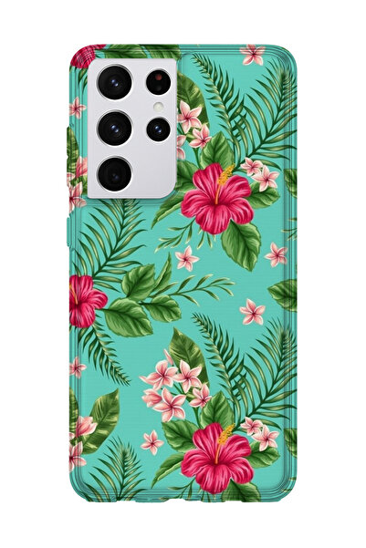 lelia حافظة هاتف شفافة مطبوعة متوافقة مع هاتف سامسونج جالاكسي S21 الترا |   م...