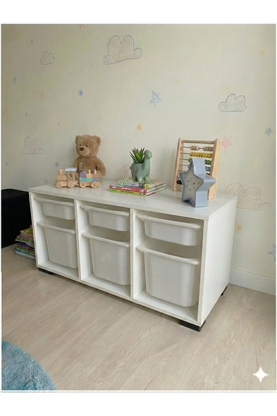 Moniev Kids Beyza 6 Sepetli Çok Amaçlı Dolap Oyuncak Dolabı