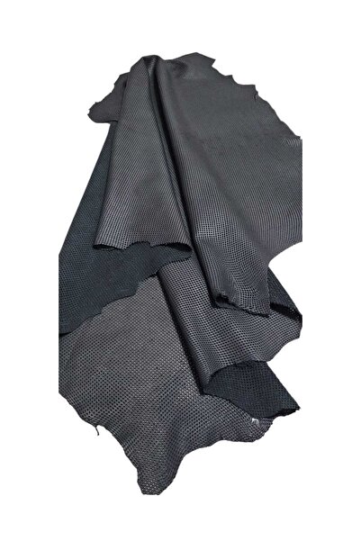 ELİS Hakiki (GERÇEK) Siyah Perfore Kuzu Derisi 60x70cm