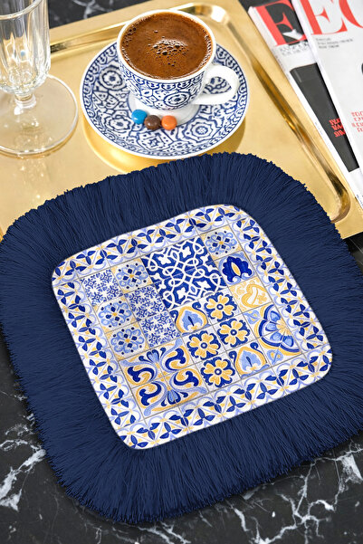 Evimde Bambaşka Șervețel elegant cu franjuri cu motive mediteraneene - Șerveț...