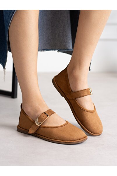 ALEMDAR AYAKKABI Avenu Women's Ballerinas with Tan Buckle