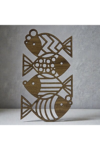 Pelince İskandinav Tarzı Modern Ahşap Balık Duvar Dekoru 40x25 cm | Minimalis...