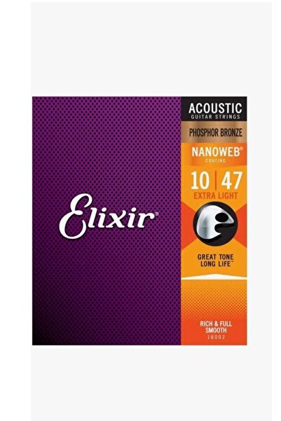 Elixir Nanoweb 10-47 Extra Light Akustik Gitar Teli Phosphor Bronze 16002