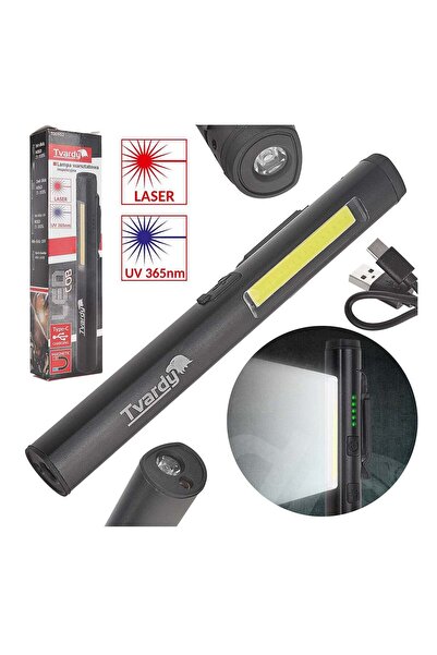 GEKO LAMPA LED COB CU LASER SI UV REINCARCABILA CU MAGNET 5W 800MAH 400 LUMENI